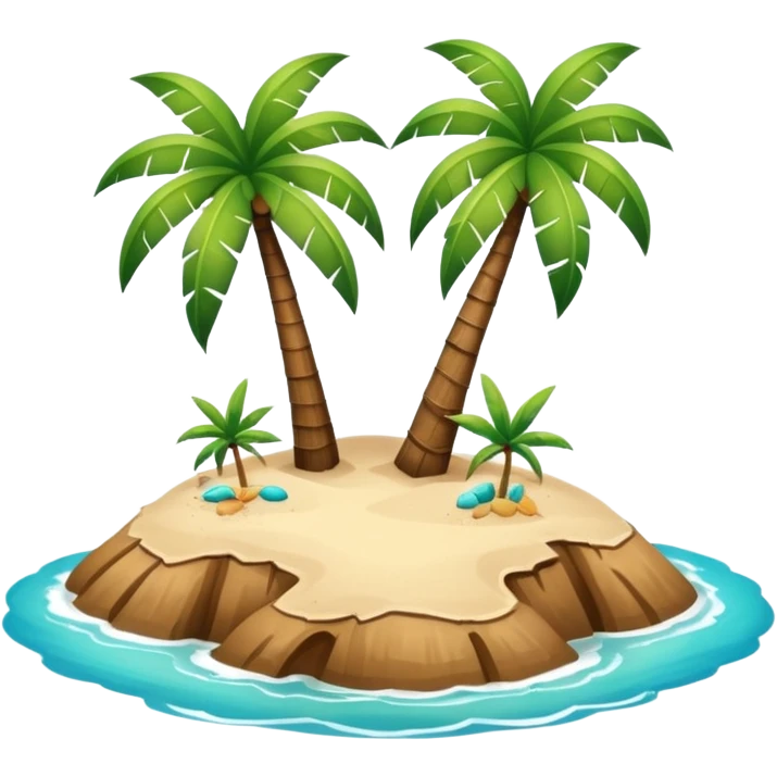 island with a coconut tree and beach emoji