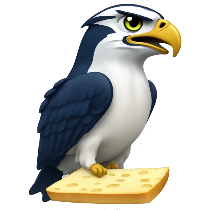 Seahawk eating cheese emoji