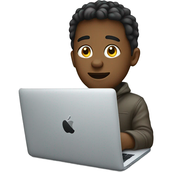 Boy on macbook making money emoji
