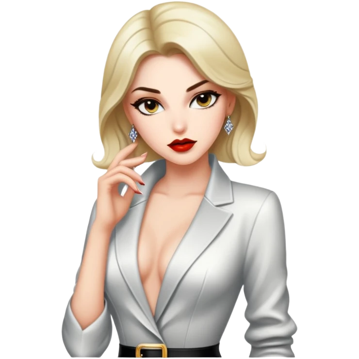 Woman who dresses wealthy but isn't. She is a mistress and provacative emoji