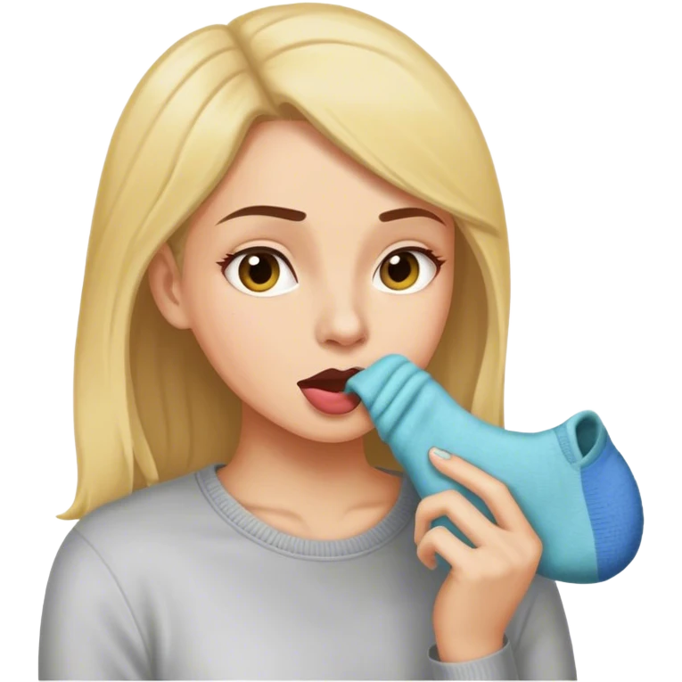 an woman who smell a sock emoji