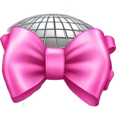 Discoball with pink bow emoji