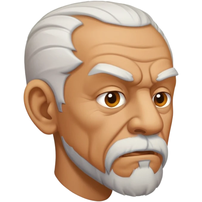 old angry man in profile view with a goatee emoji