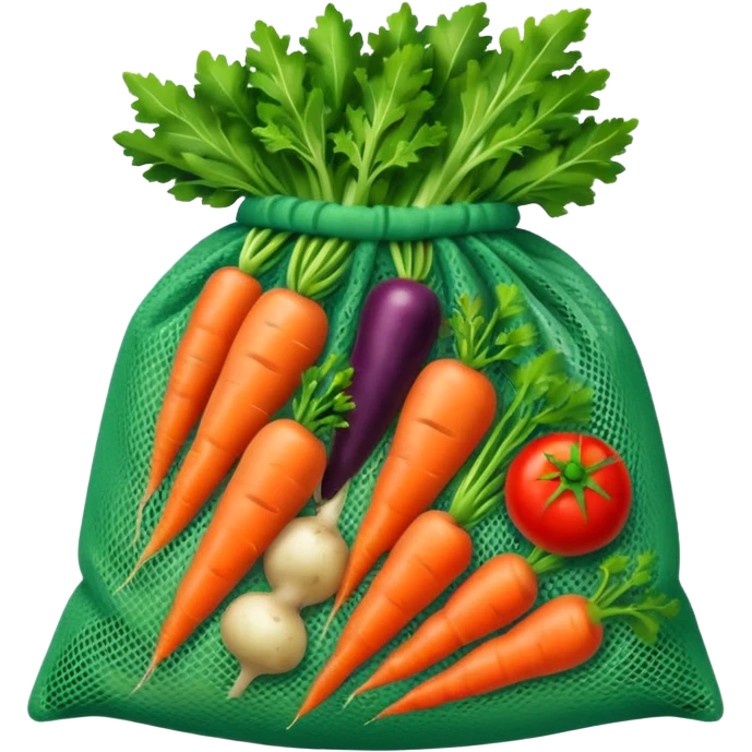 net bag,  mesh storage bag, stored with vegetables emoji