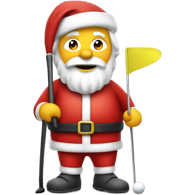 Santa playing golf emoji