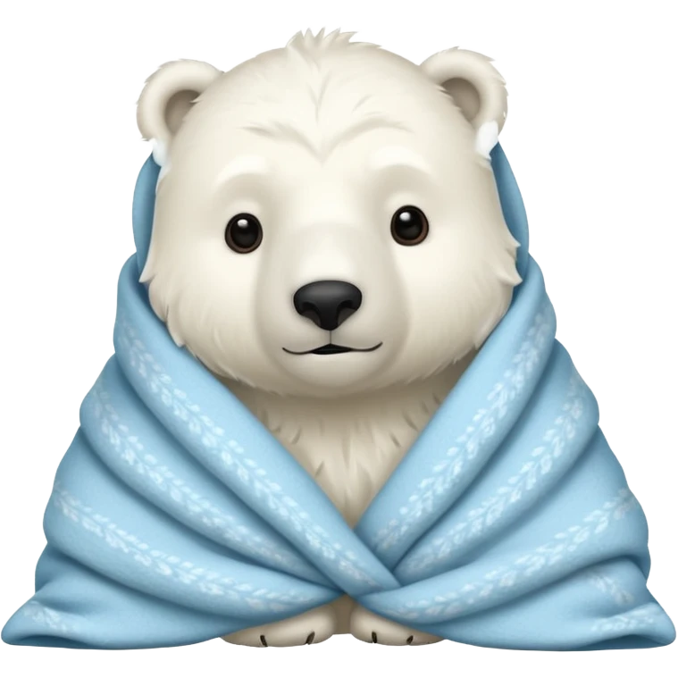 white polar in cozy blanket emoji