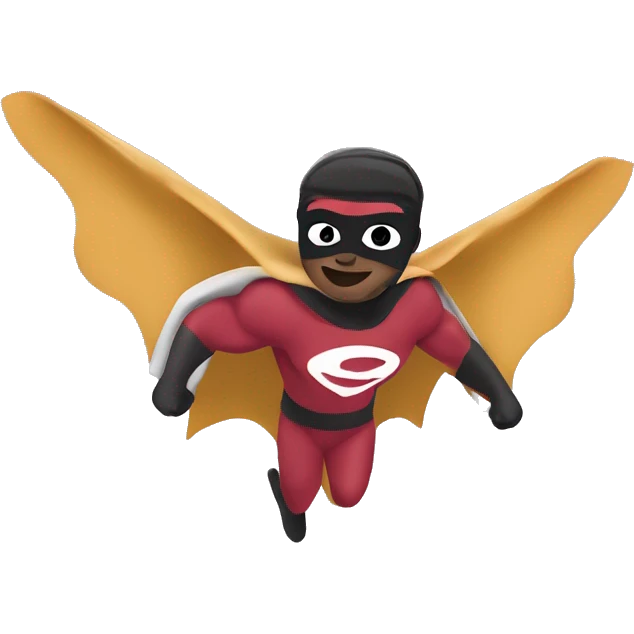 cassava superhero flying with G icon and pastl color emoji