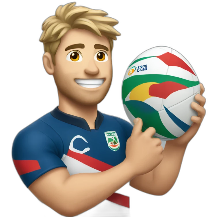 Rugby player winning world cup emoji