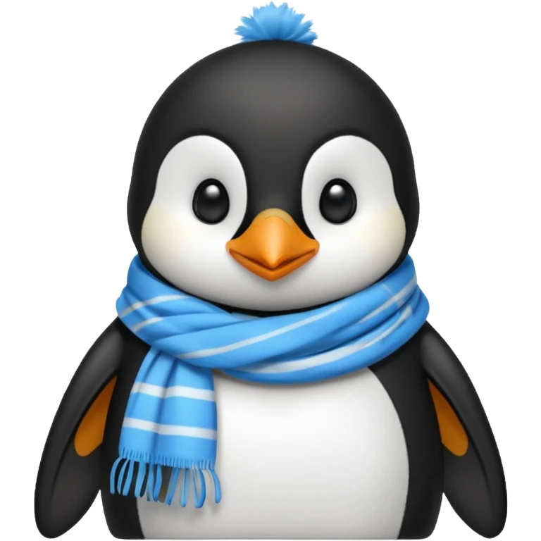 penguin with blue scarf  emoji