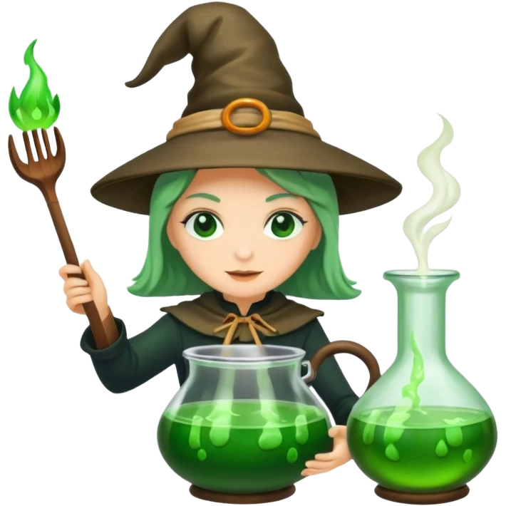 green witch cooking potion emoji