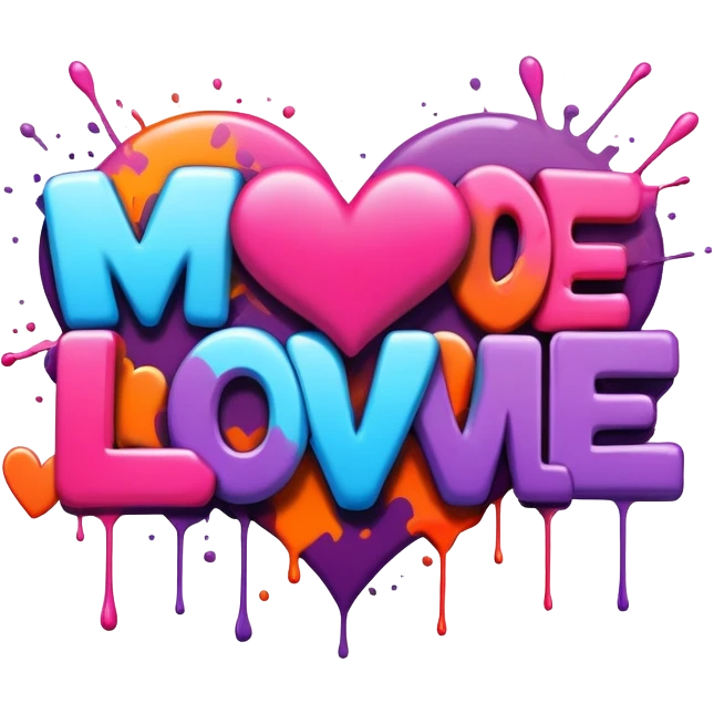 Graffiti the words MOD LOVE emoji