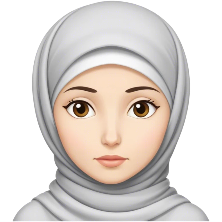 a white skin hijab woman is thinking something emoji
