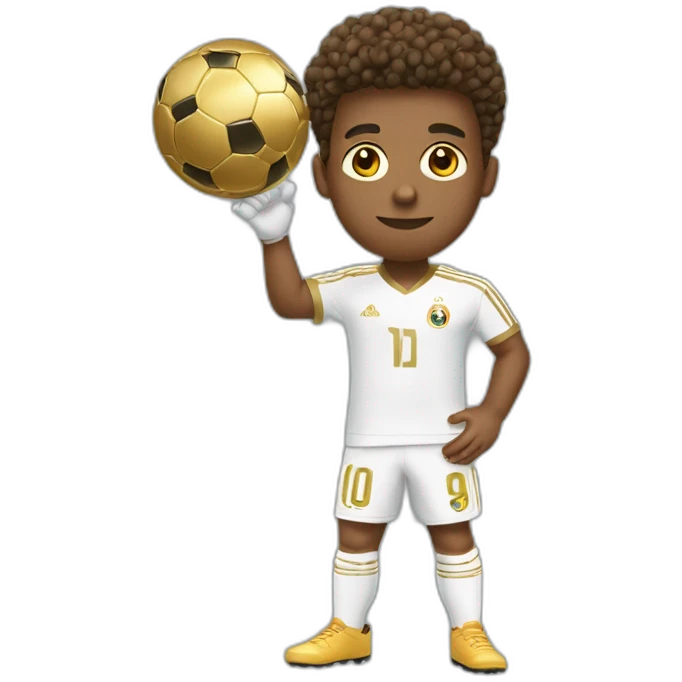 Messicouleur de peau blanche avec son ballon d or emoji