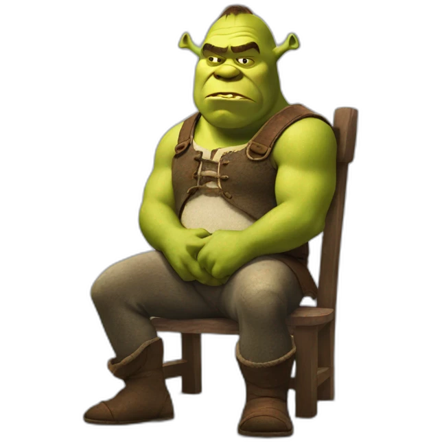 shrek angry and sitting emoji