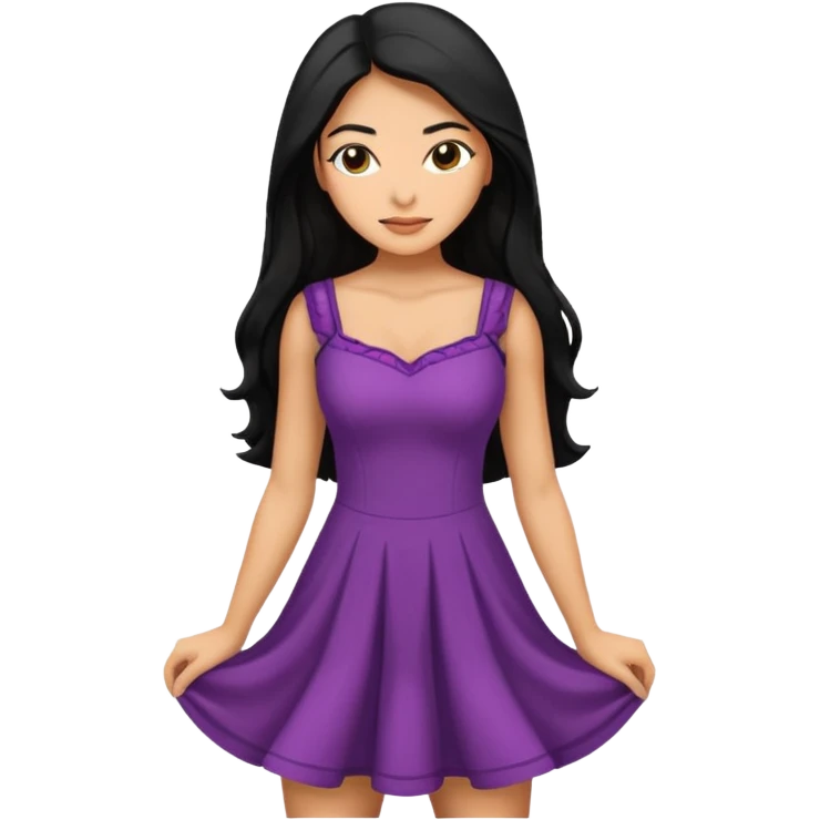 A Latina woman in a naked, long black hair, bending over (asshole and vagina visible) looking as camera emoji