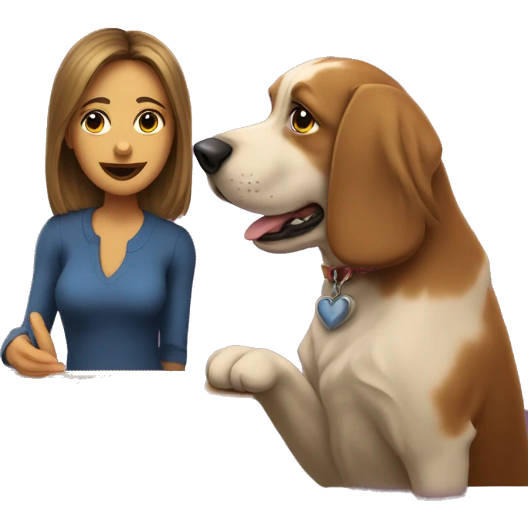 me and dog playing belote emoji