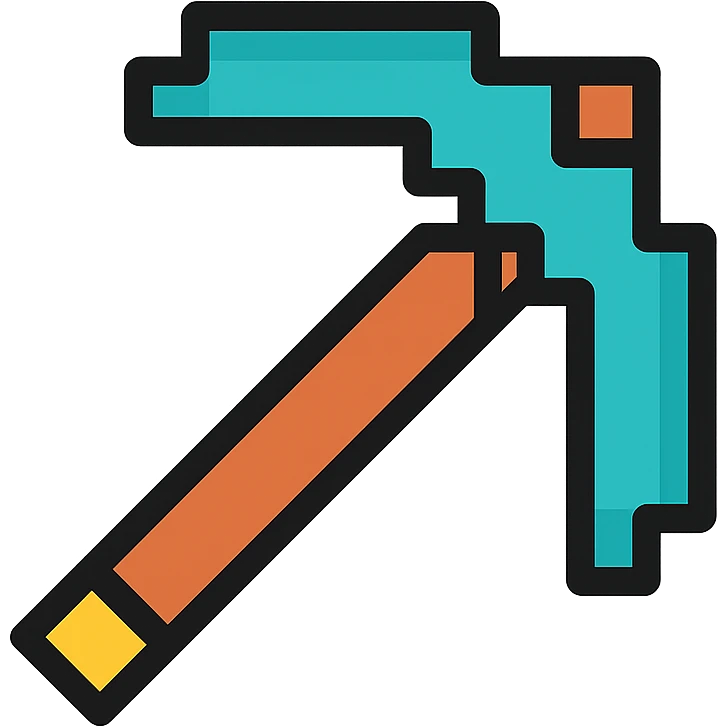 Minecraft pickaxe modern icon style emoji