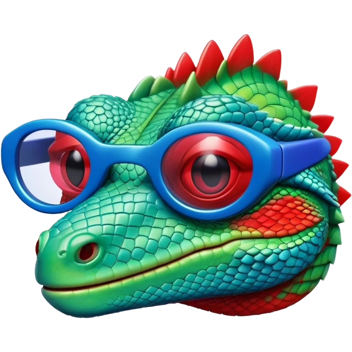 lizard with red and blue 3d glasses emoji