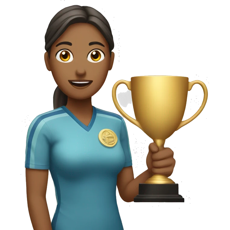 mujer alzando un trofeo emoji