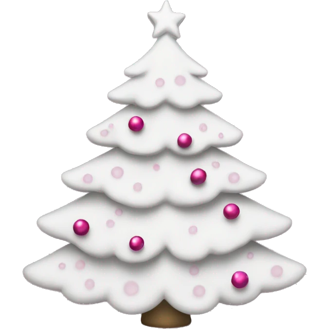 White Christmas tree with pink ornaments  emoji