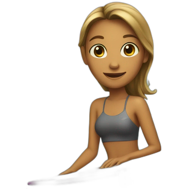 A girl on a surfboard emoji