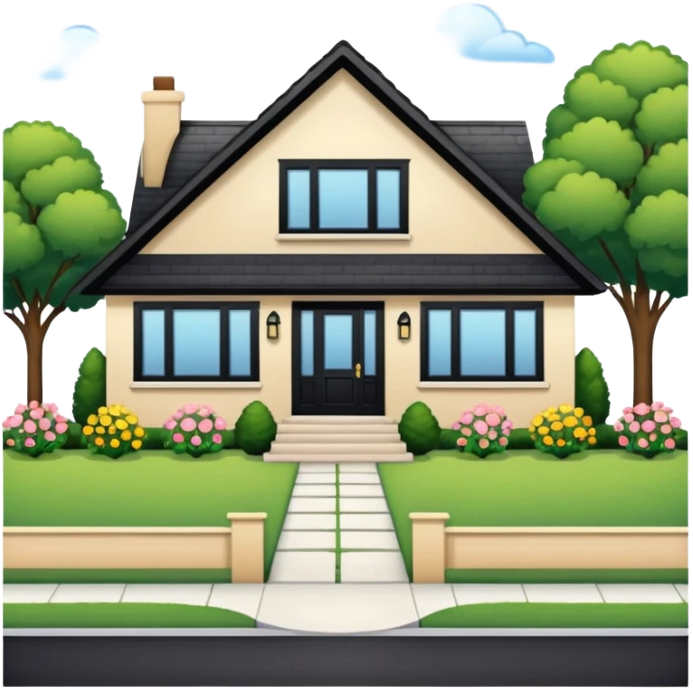 front yard house with no flowers garden and parking lot emoji
