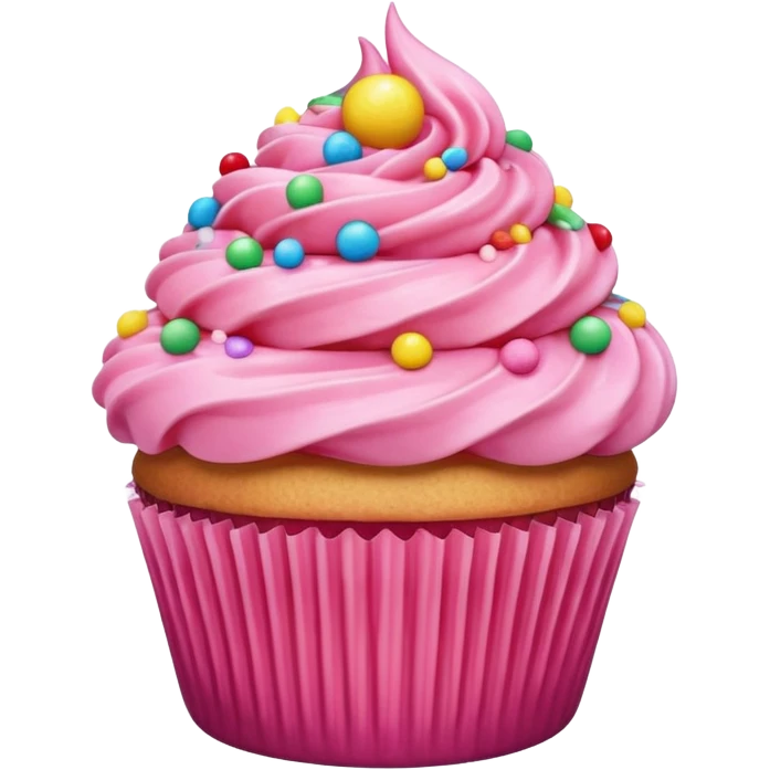 Cupcake with pink icing emoji