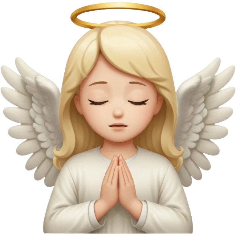 Angel pray close your eyes emoji