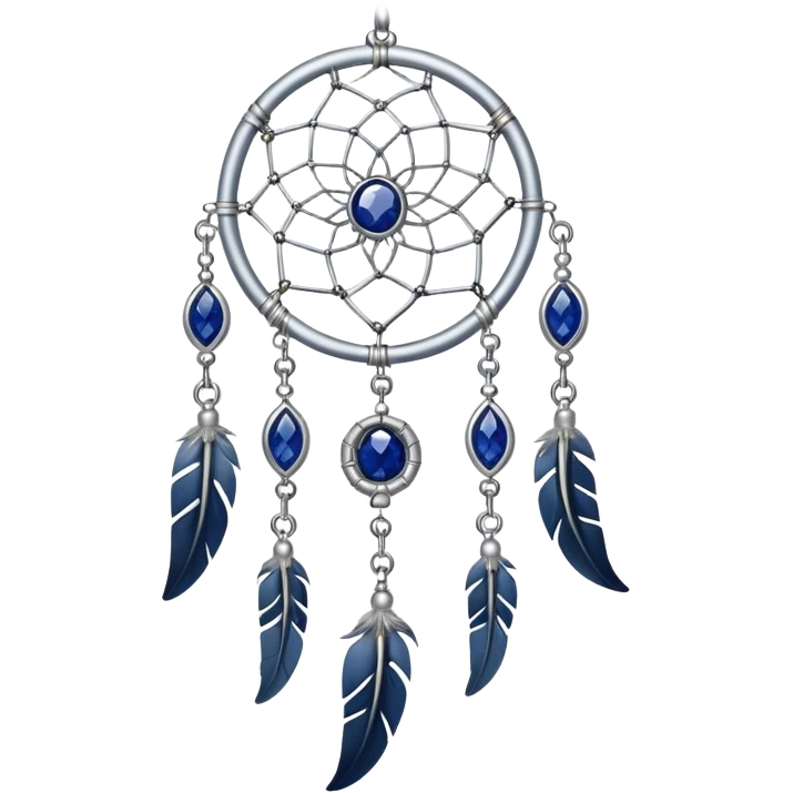 Silver Dreamcatcher with sapphire stones emoji