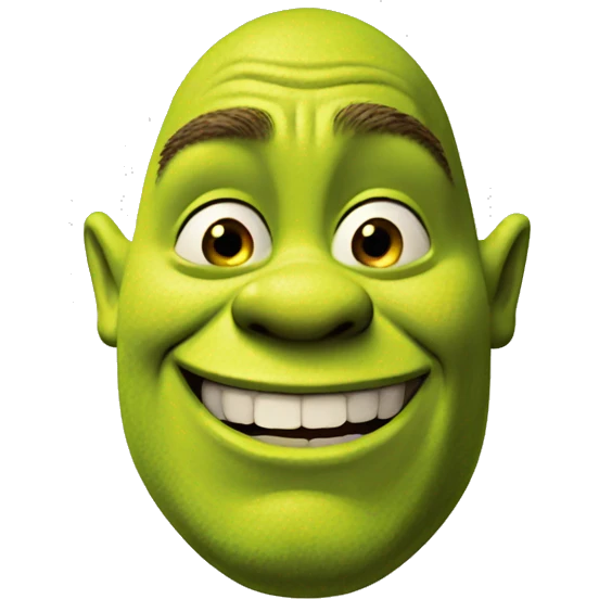 Shrek smiling like crazy emoji