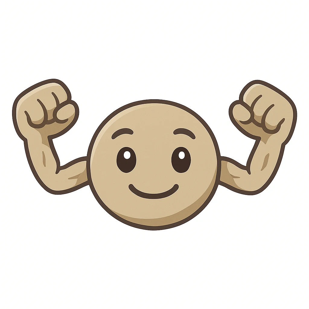 Turn this Geodude Pokémon into an emoji style with a rounder face, simplified features, and a friendly expression. Make it look like a classic apple style emoji with smooth, simple shapes and bright colors. emoji