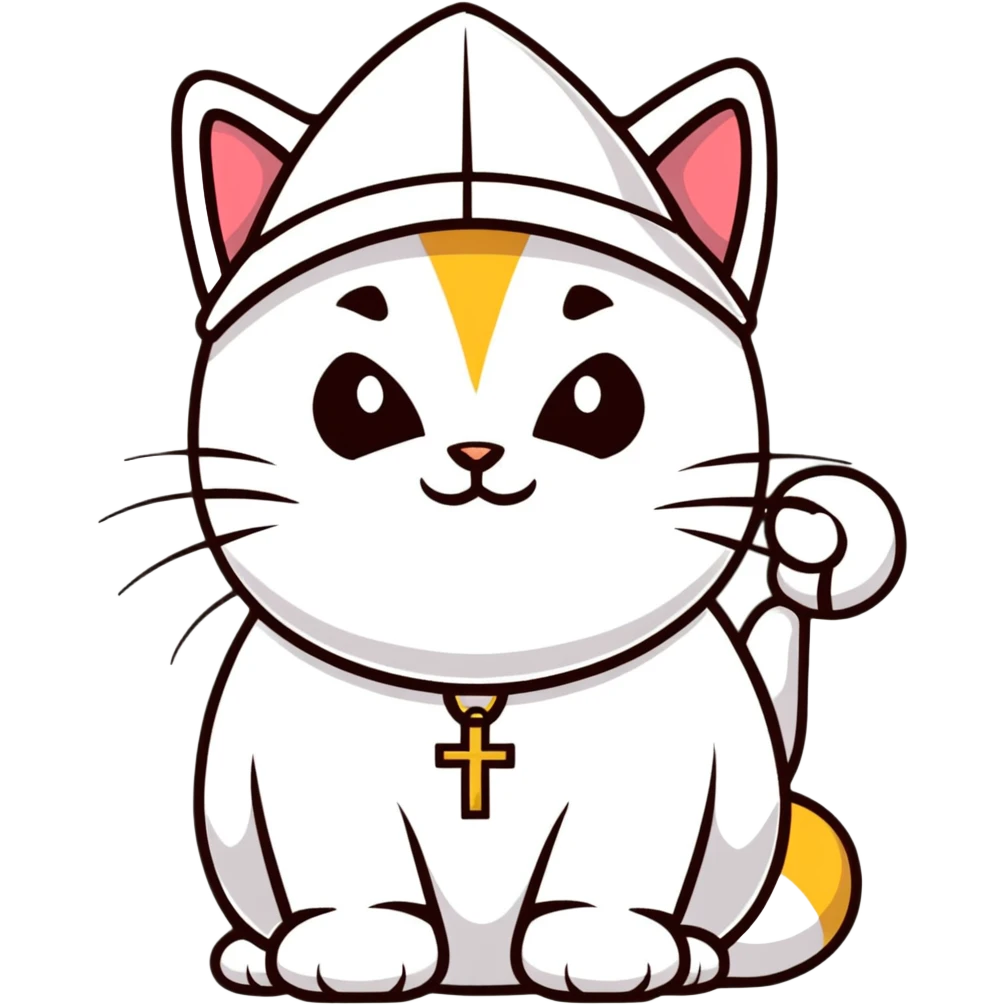 Cat with pope hat emoji