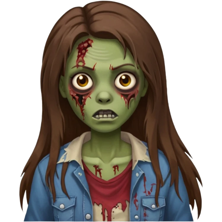 Long hair Brown zumbi famele emoji