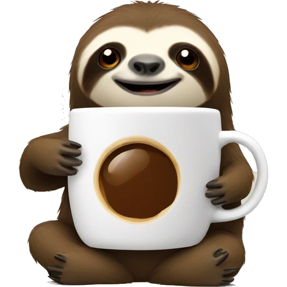 Sloth with coffee emoji