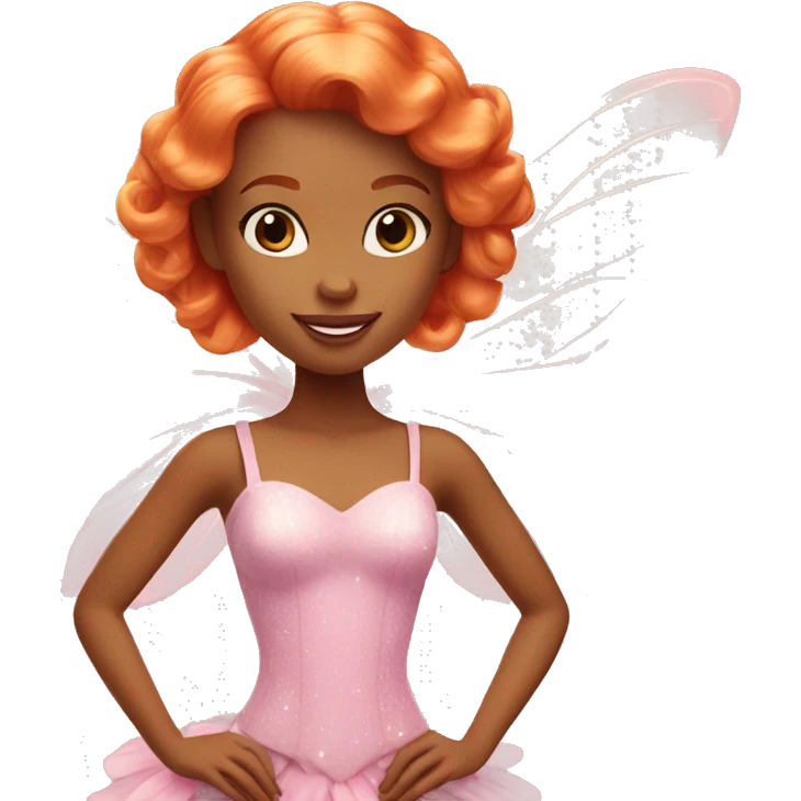 Beautiful ginger Barbie fairy emoji