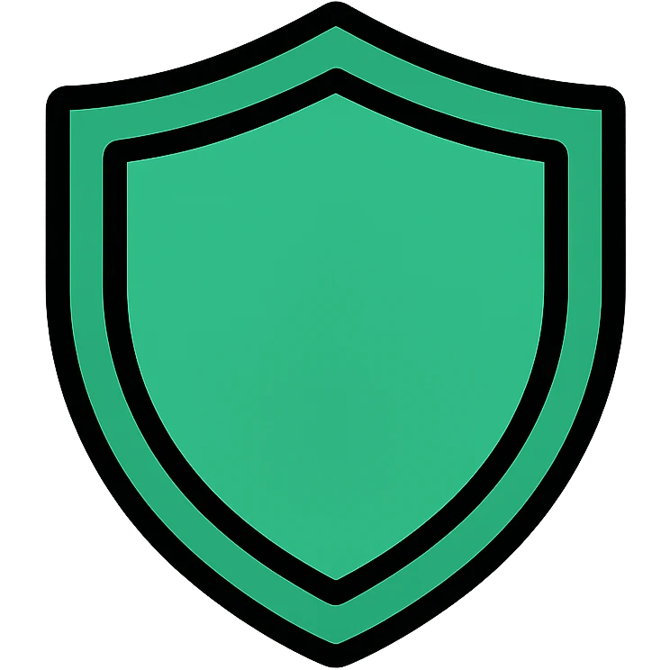 green shield icon with color outline emoji