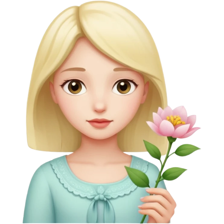 دختری که جوانه جانبی گل میگیره emoji