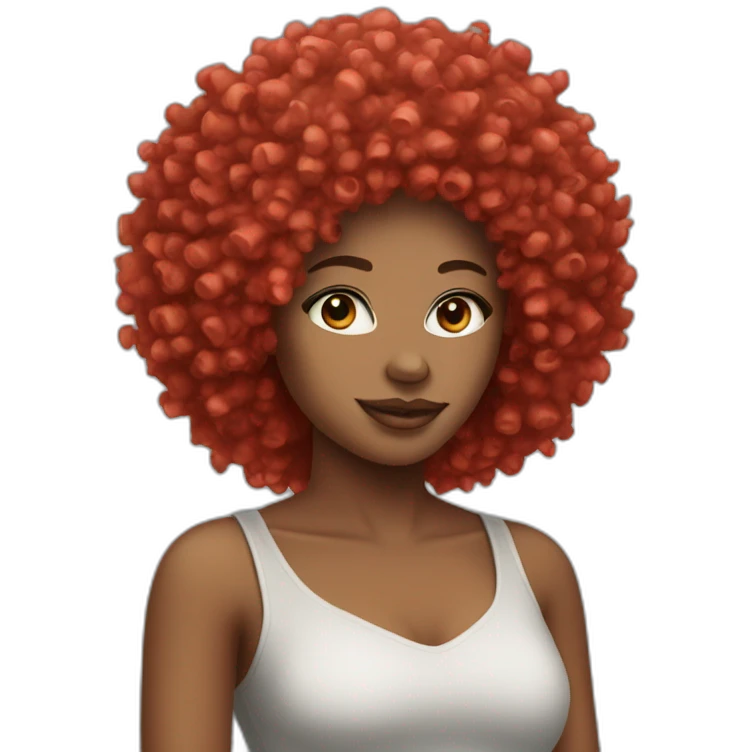 ice spice, black with curly red afro emoji