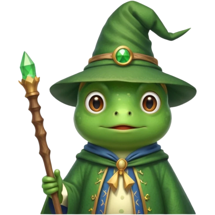 cute frog wizard emoji