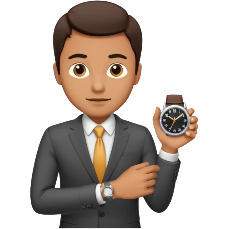 a man hurriedly checking his watch emoji
