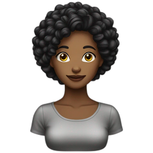 Mulher cabelo comprido liso preto emoji