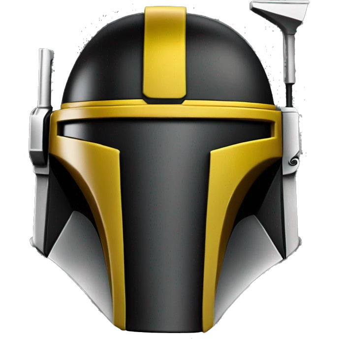 Mandalorian helmet black and yellow with antenna emoji
