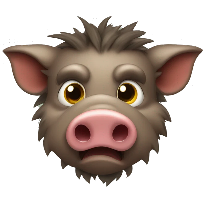 anthropomorphic wild boar not happy emoji