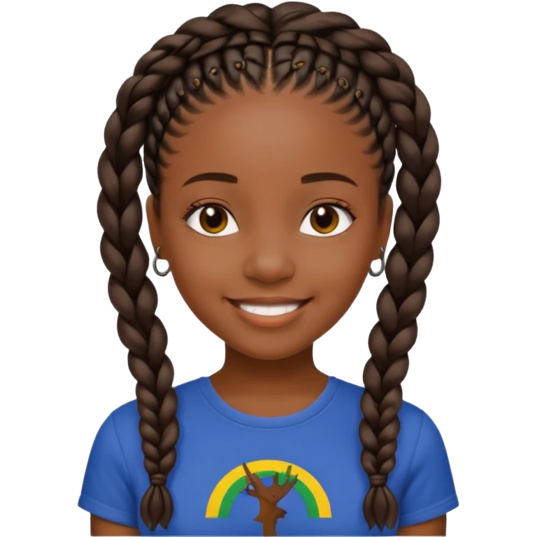 Juneteenth black girl braids emoji