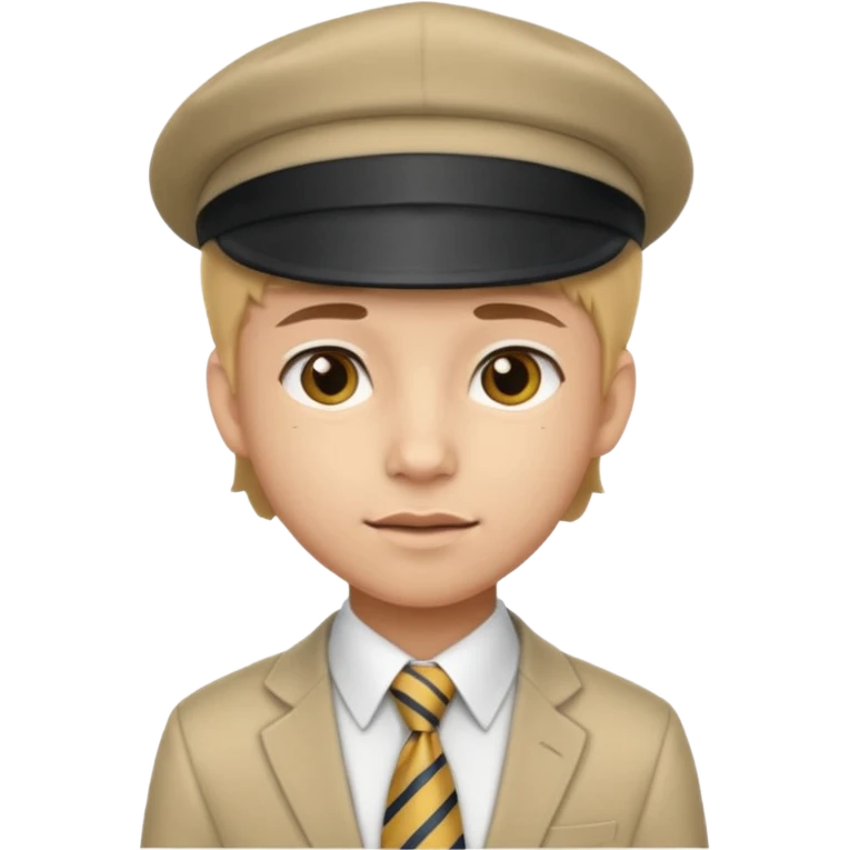 Teen in cap & tie emoji
