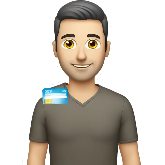 caucassian man with credit card emoji
