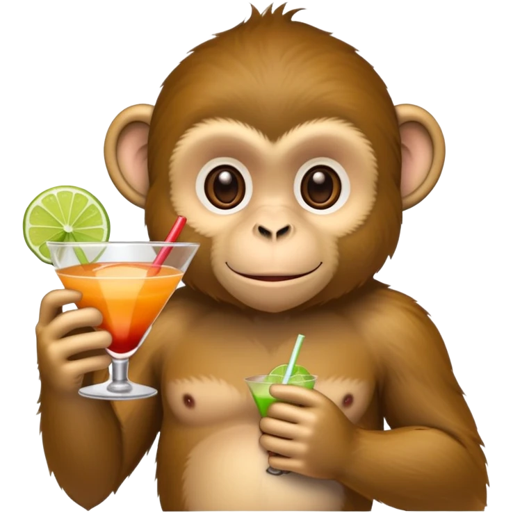 Monkey with cocktail emoji