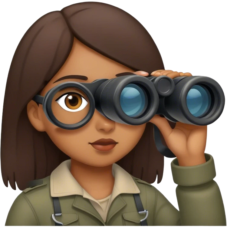 Brown girl binoculars  emoji