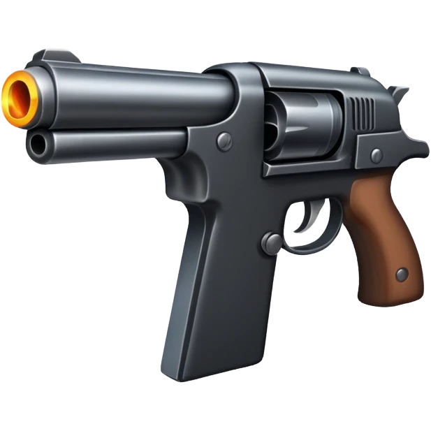A pistol that is shooting emoji