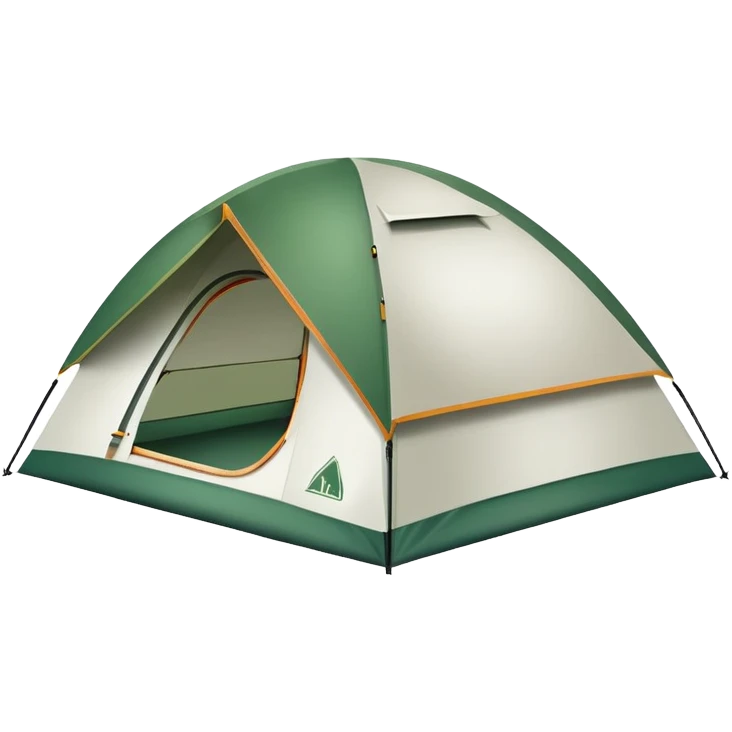 white and green camping tent emoji